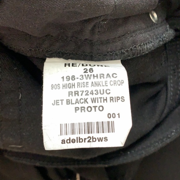 REDONE 90’s High Rise Ankle Cropped Black Jeans - Picture 8 of 14